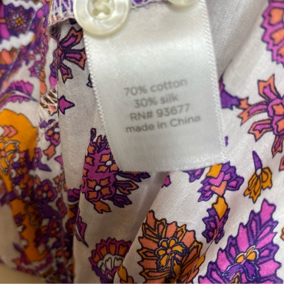 JC Penney’s Blouse Women Large Button Down Silk Blend Multi Colored - Picture 4 of 9